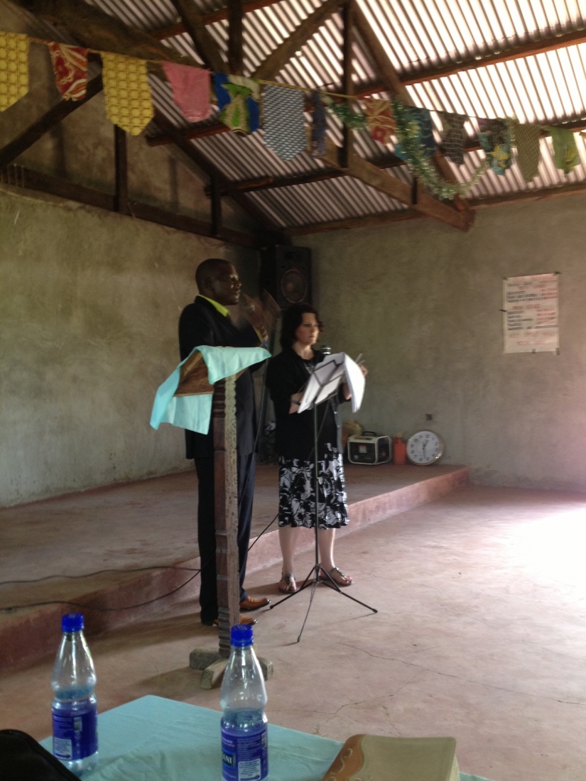 Beth Jones speaking, Kenya, Africa