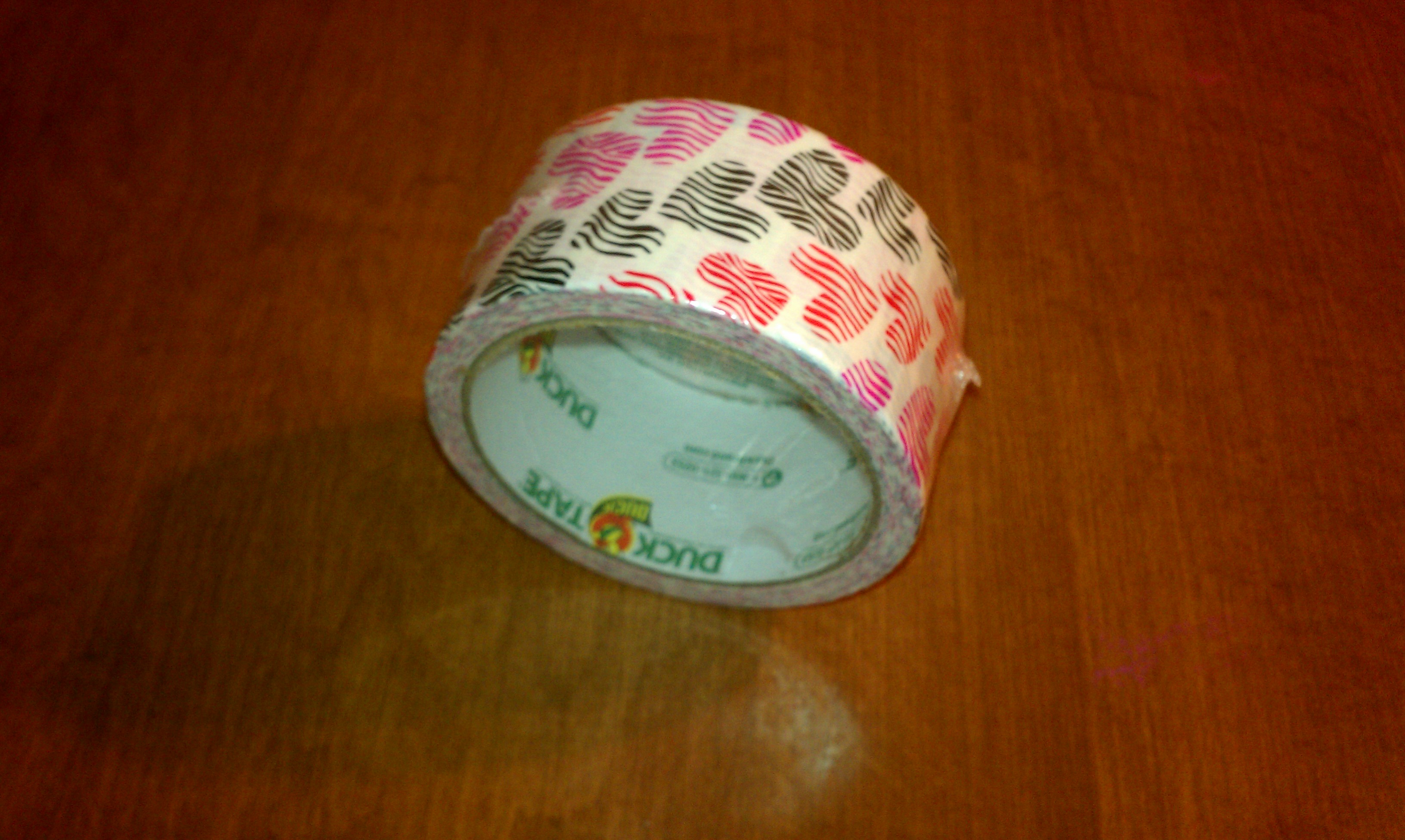 Colored heart duck tape
