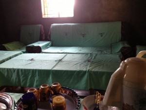 Living room where we were served hot coffee & ate meals