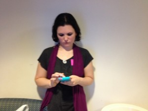 Heather in waiting area