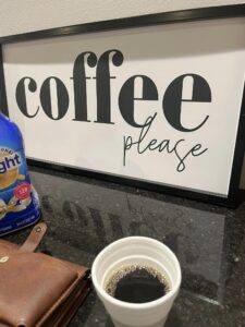 Coffee sign in foyer at Hope City Church