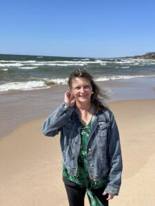 me at Lake Michigan, so happy!
