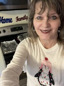 Me in my cute penguin Christmas shirt that I bought for just $1 dollar!